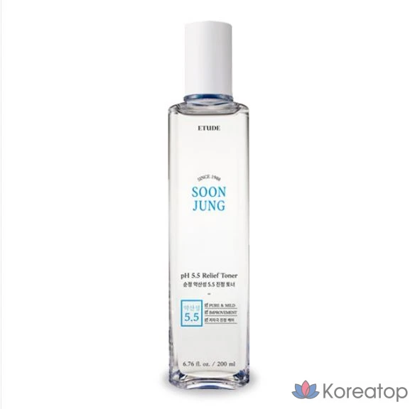 Тонер Etude House Soonjung pH 5.5 Relief Toner, 200 мл, 1 шт.