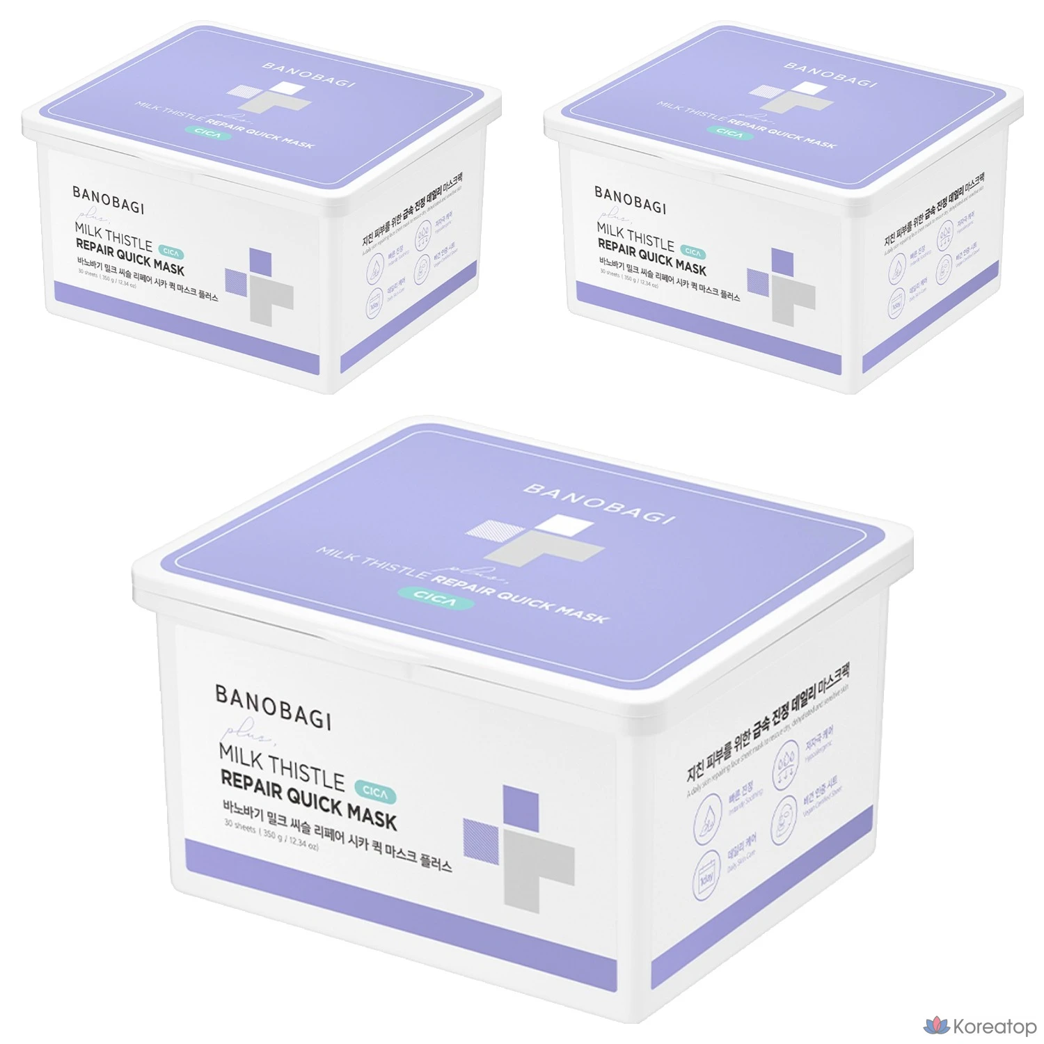 Тканевая маска для лица Banobagi Milk Thistle Repair Cica Quick Mask Plus, 350 г, 90 шт.