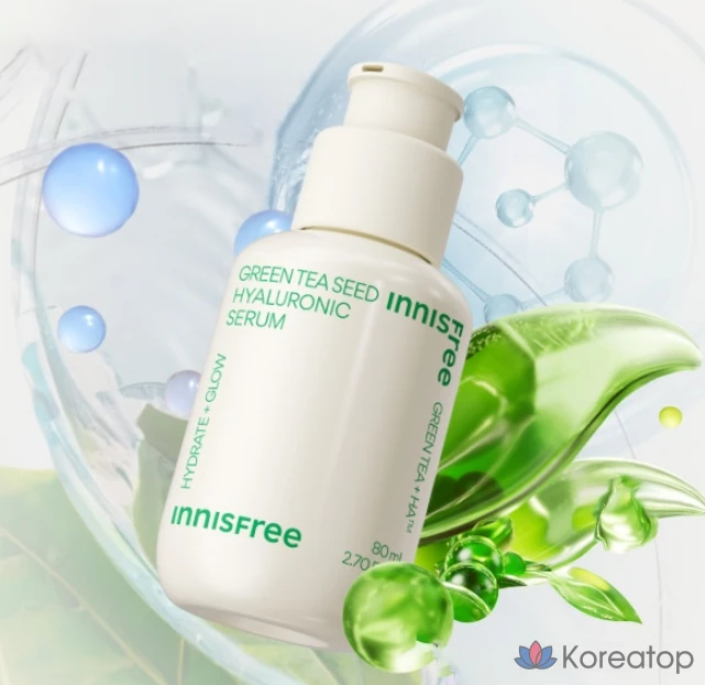 Сыворотка Innisfree Green Tea Seed Hyaluronic Acid Serum, 80 мл + 10 мл, 1 шт.