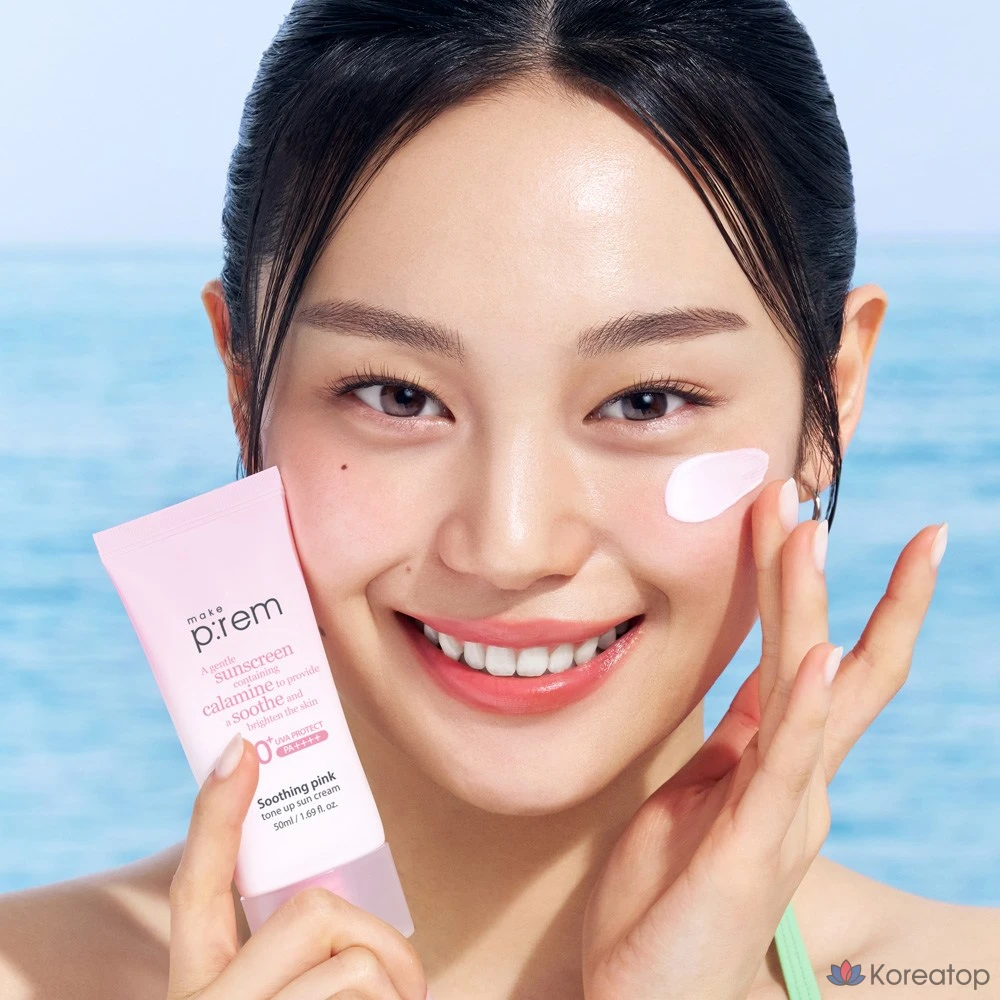 Солнцезащитный крем MAKE P:REM Soothing Pink Tone-Up Sun Cream, 60 мл, 1 шт.