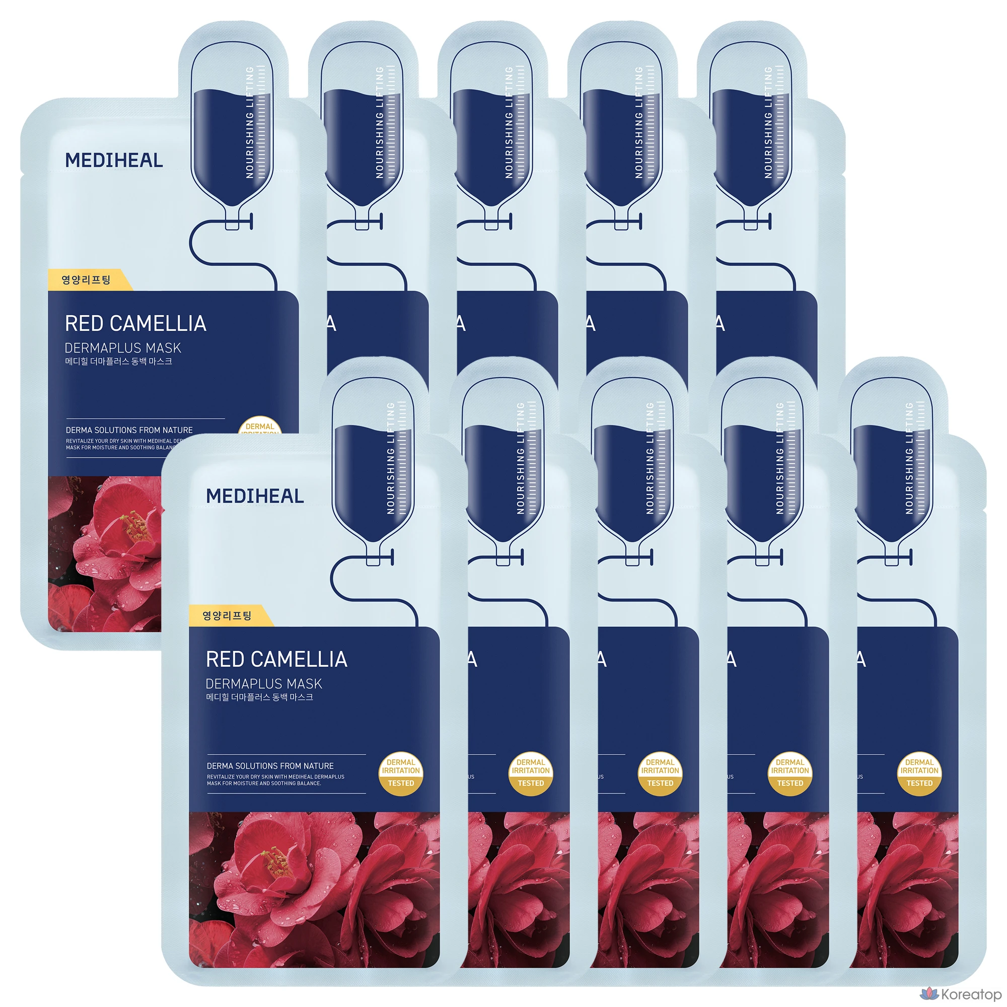 Тканевая маска для лица MEDIHEAL Derma Plus Camellia Mask, 10 шт.