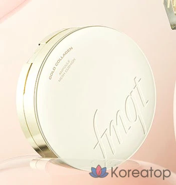 Компактная пудра The Face Shop FMGT New Gold Collagen Ampoule Two-Way Pact, оттенок 201 Apricot Beige, 9.5 г, 1 шт., фото 3