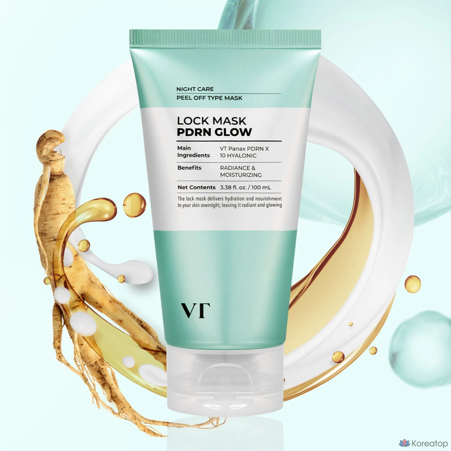 Гелевая маска-пленка для лица VT Cosmetics PDRN Glow Lock Mask, 100 мл, 1 шт.