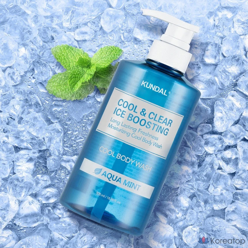 Гель для душа Kundal Cool &amp; Clear Ice Boosting Cool Body Wash Aqua Mint, 1.058 л, 1 шт.
