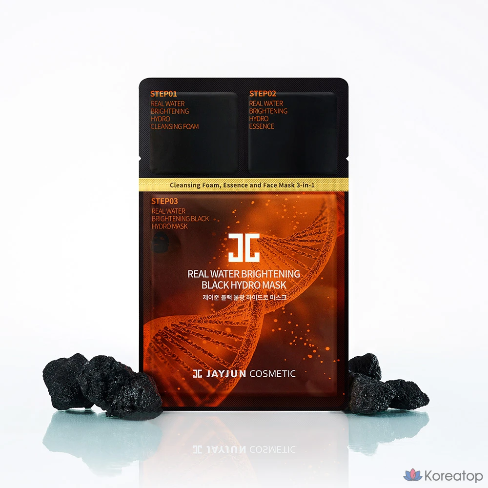 Тканевая маска для лица Jayjun Black Water Glow Hydro Mask 3-Step, 10 шт.