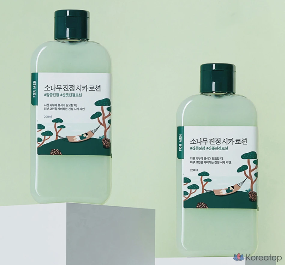 Набор для ухода Round Lab For Men Pine Tree Calming Cica Toner + Lotion 2-piece Set, 1 шт.