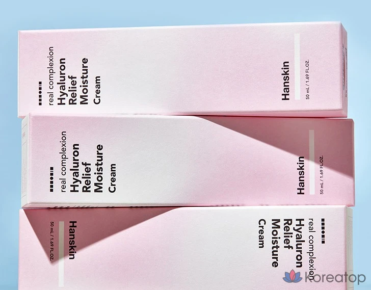 Крем для лица HANSKIN Real Complexion Hyaluron Relief Moisture Cream, 50 мл, 1 шт.