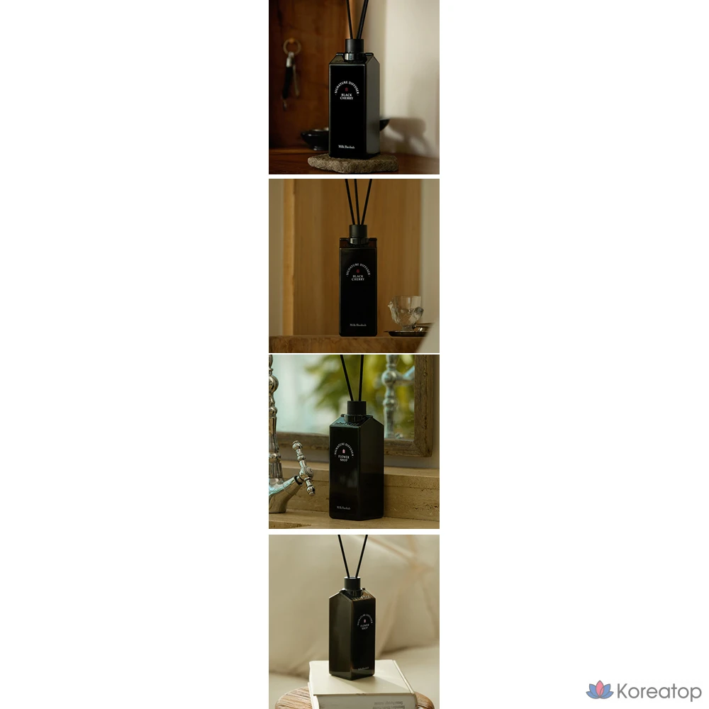 Диффузор ароматический Milk Baobab Signature, ароматы Black Cherry и Flower Shop, 500 мл, 2 шт.