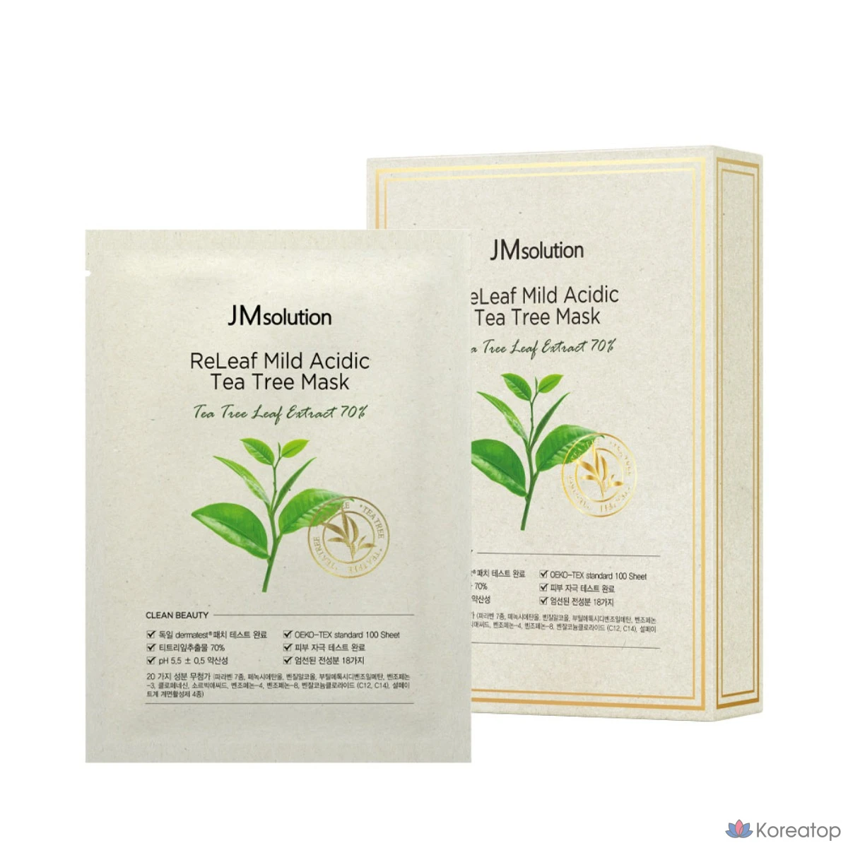 Тканевая маска для лица JM Solution Relief Mild Acid Tea Tree Mask, 80 шт.