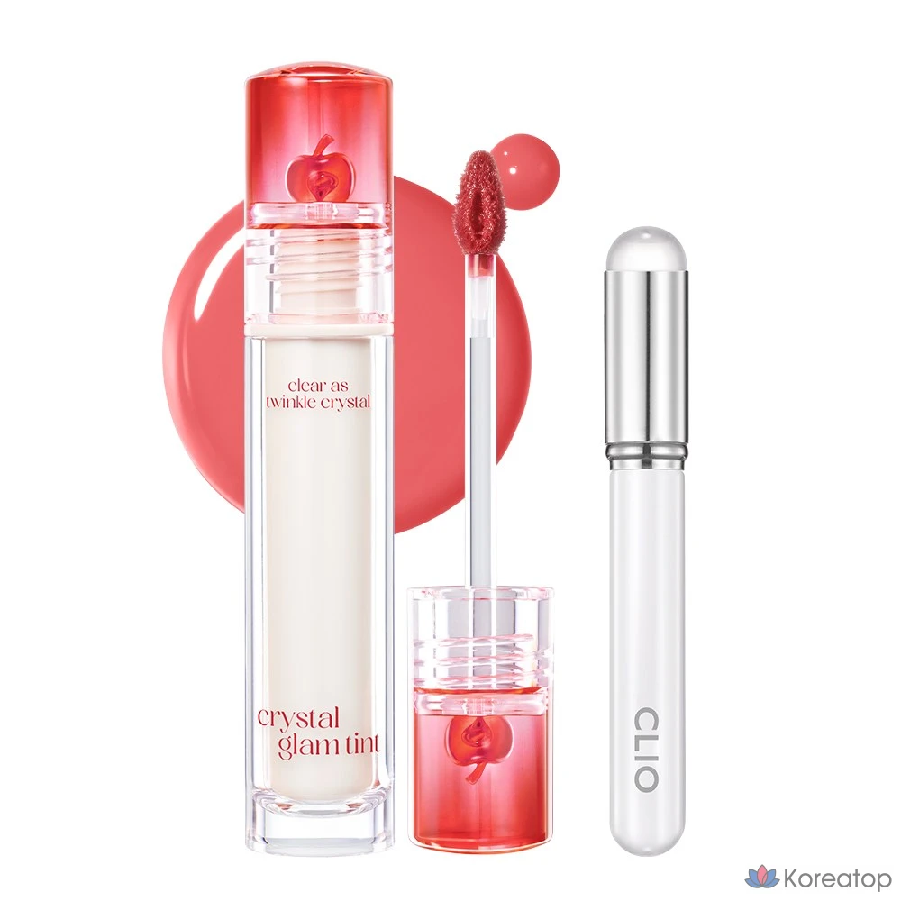 Тинт для губ Clio Crystal Glam Tint + Lip Brush, оттенок 019 Baby Apple, 1 шт.