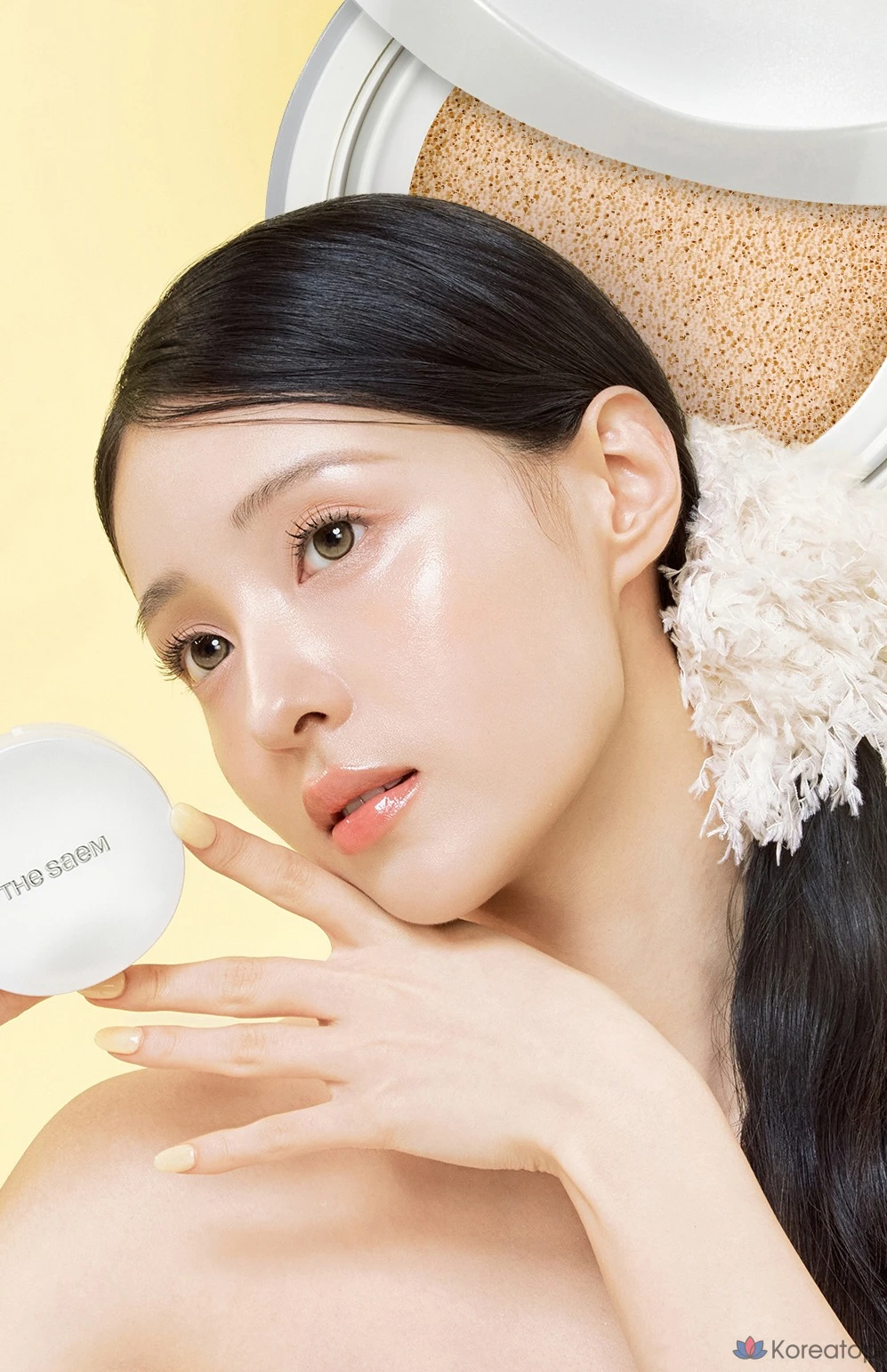 Кушон The Saem Skin Perfection Glutathione Toning Cushion, оттенок 22N Middle Beige, 12 г + 12 г, 1 шт.