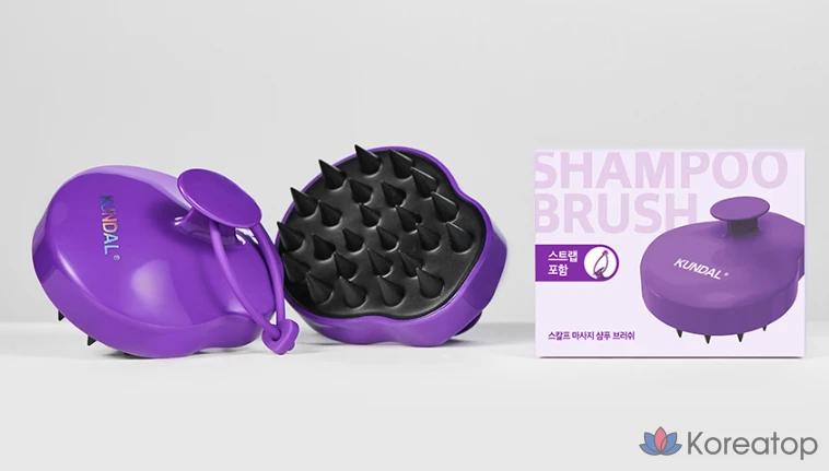 Массажная щетка для кожи головы Kundal Scalp Massage Shampoo Brush, фиолетовая, 1 шт.