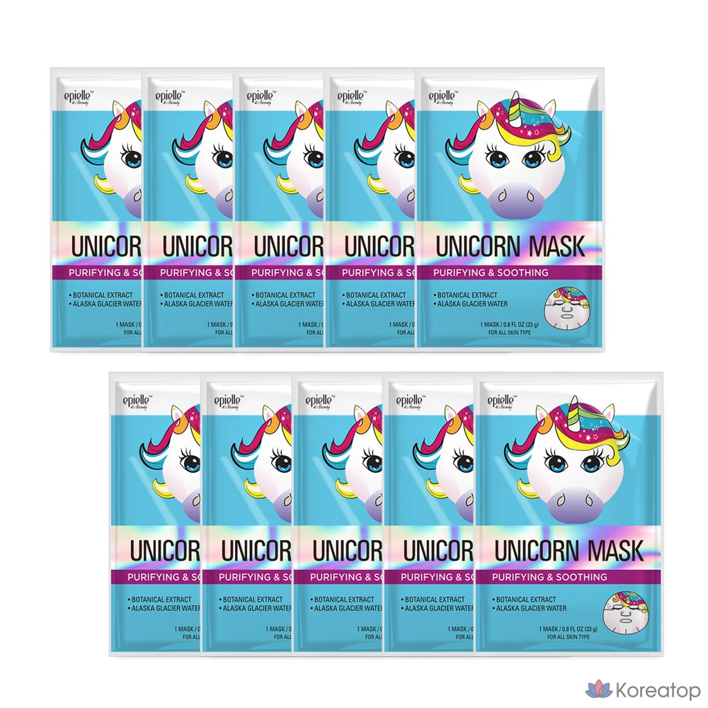 Тканевая маска для лица Epielle Unicorn Character Mask, 10 шт.