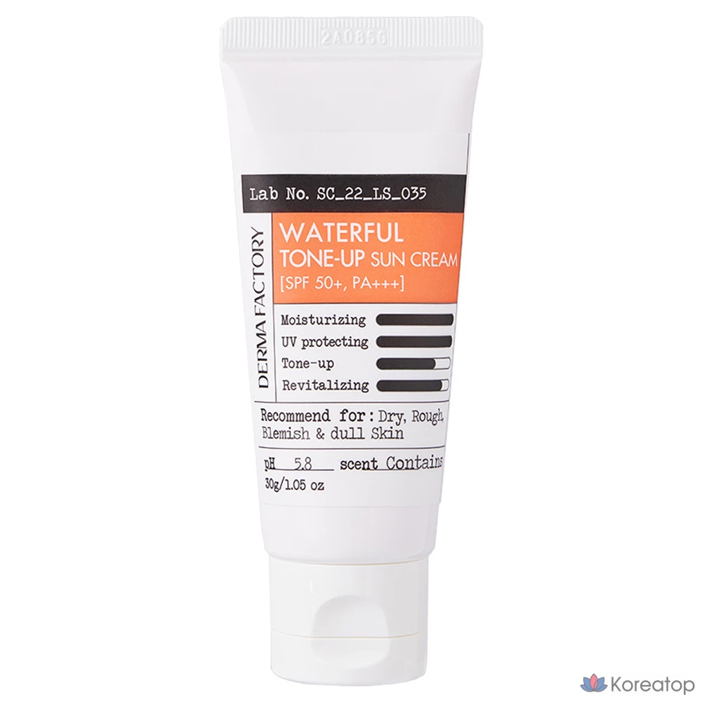Солнцезащитный крем Derma Factory Waterful Tone Up Sun Cream SPF50+ PA+++, 30 г, 1 шт.