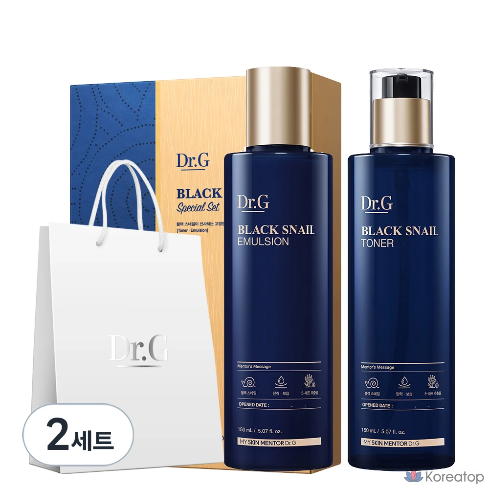 Набор для ухода Dr. G Black Snail Toner + Emulsion Special Gift Set, 150 мл + 150 мл, 2 шт.