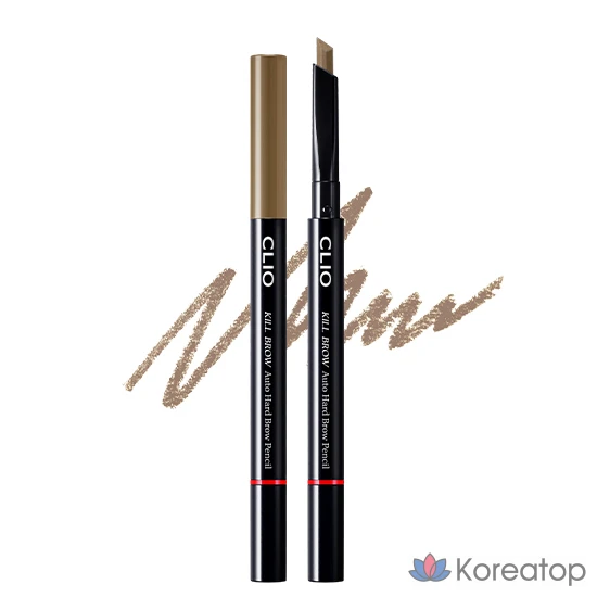 Карандаш для бровей Clio Kill Brow Auto Hard Brow Pencil, оттенок 3 Peanut Brown, 0.31 г, 1 шт.