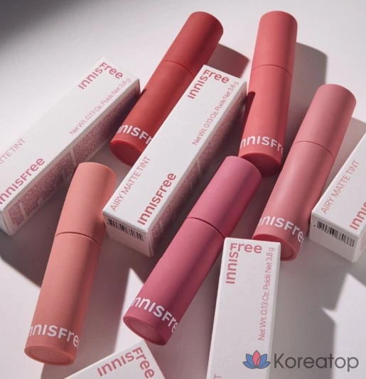Тинт для губ Innisfree New Airy Matte Tint, оттенок 2 Soft Rose, 1 шт., фото 6