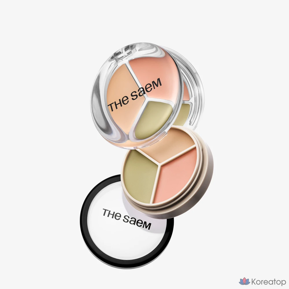 Консилер The Saem Cover Perfection Triple Pot Concealer Glow, оттенок 21N, 6 г, 1 шт., фото 9