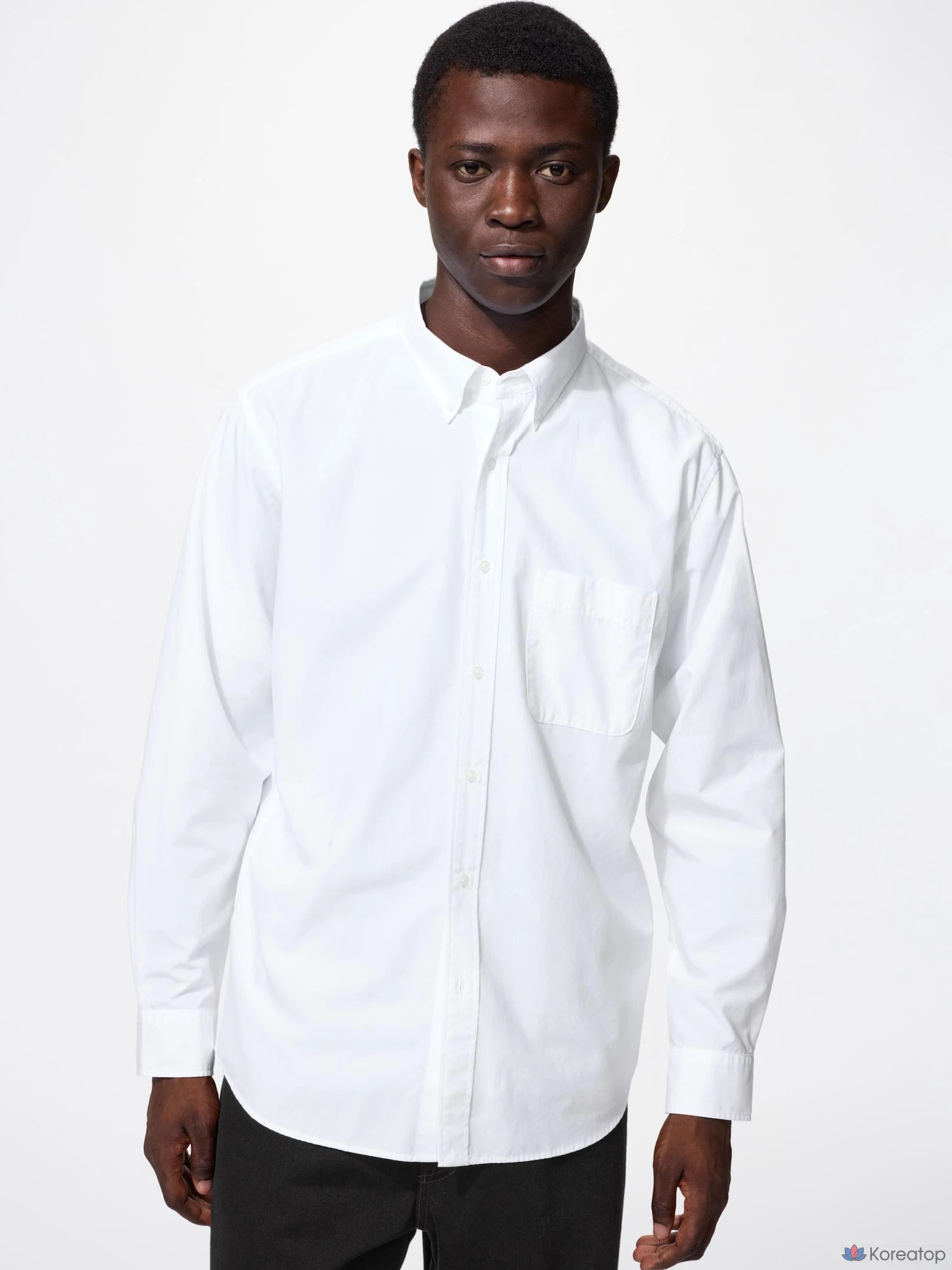 Рубашка Uniqlo Broadcloth Button-Down Collar Shirt