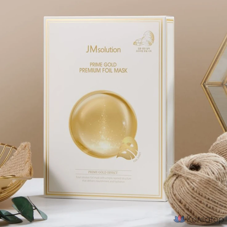 Тканевая маска для лица JM Solution Prime Gold Premium Foil Mask, 35 мл, 10 шт.