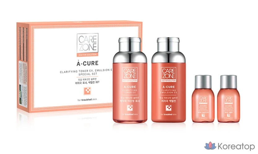 Набор для ухода Carezone Acure Clarifying Toner EX + Emulsion EX 2-piece Set, 3 шт., фото 2