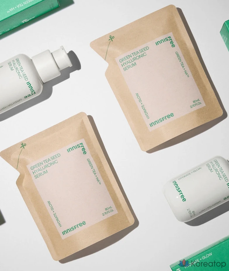 Сыворотка Innisfree Green Tea Seed Hyaluronic Acid Serum Refill, 80 мл, 1 шт.
