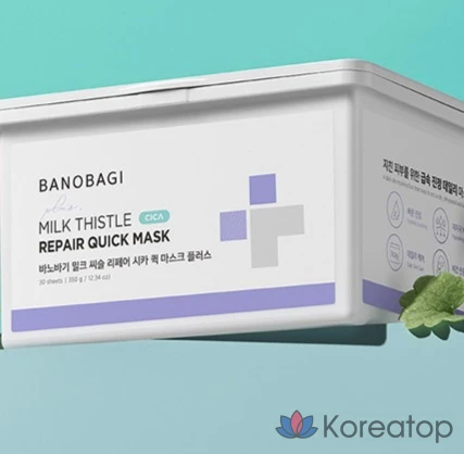 Тканевая маска для лица Banobagi Milk Thistle Repair Cica Quick Mask Plus, 350 г, 90 шт., фото 2