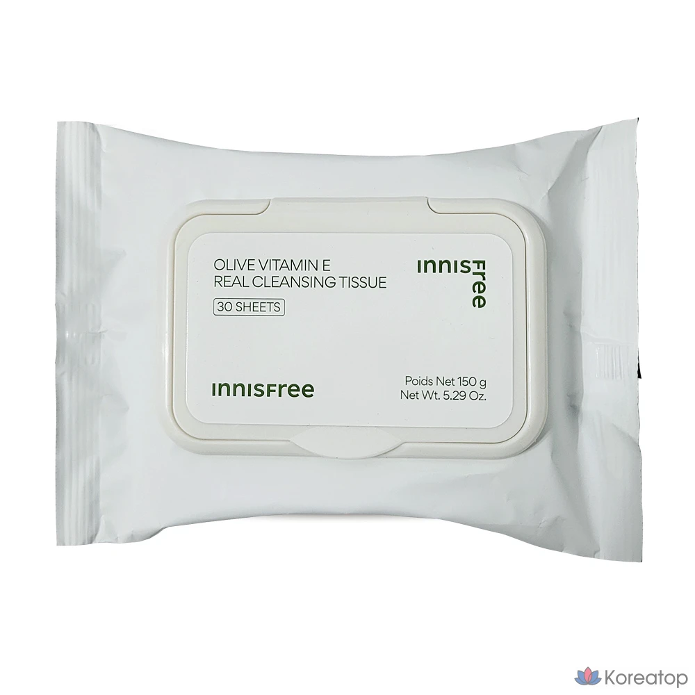 Очищающие салфетки для лица Innisfree Olive Real Cleansing Tissue, 30 шт.