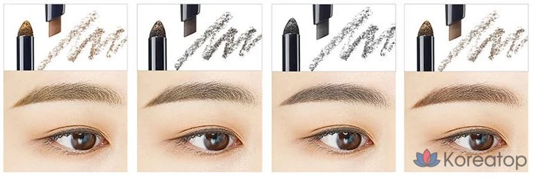 Карандаш для бровей The Saem Eco Soul Pencil & Powder Dual Eyebrow Auto Pencil, оттенок 02 Dark Brown, 0.3 г, 1 шт., фото 3