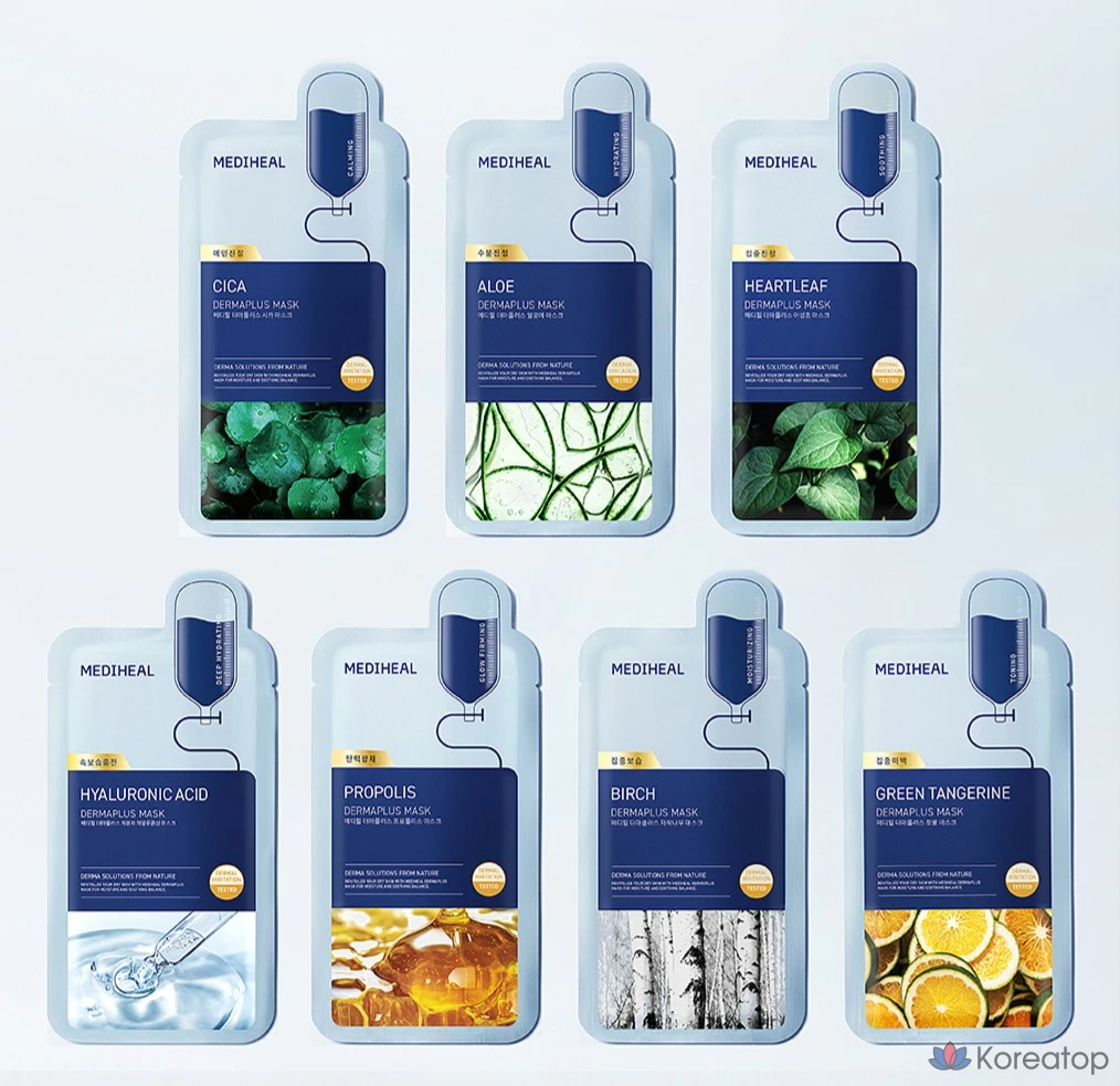 Тканевая маска для лица MEDIHEAL Derma Plus Cica Mask, 60 шт., фото 8