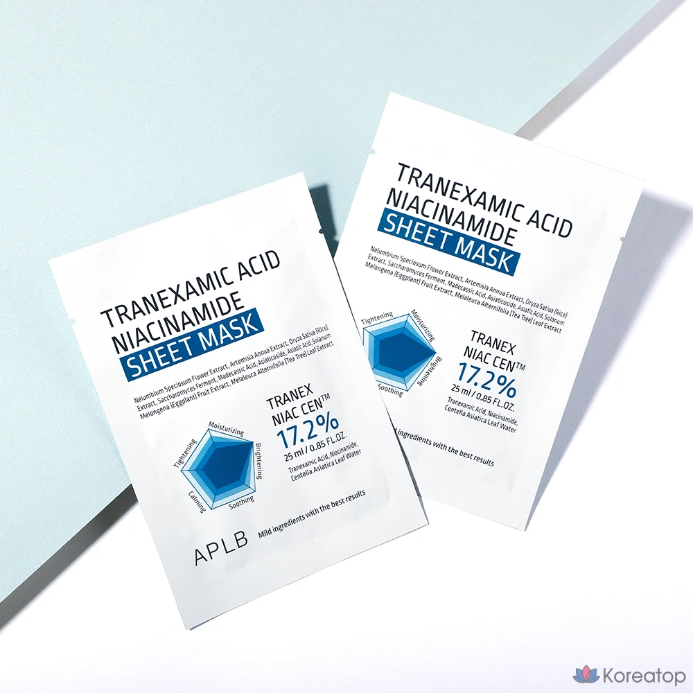 Тканевая маска для лица APLB Tranexamic Acid Niacinamide Sheet Mask, 10 шт.