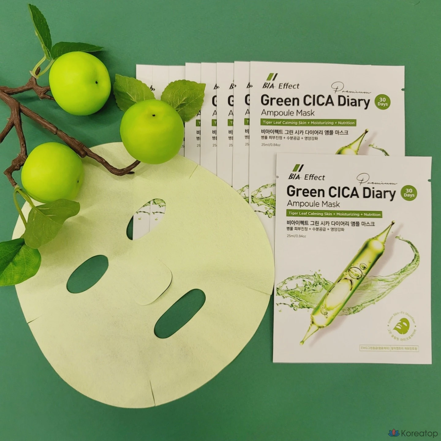 Тканевая маска для лица BIA EFFECT Green Cica Ampoule Mask, 25 мл, 1 шт.