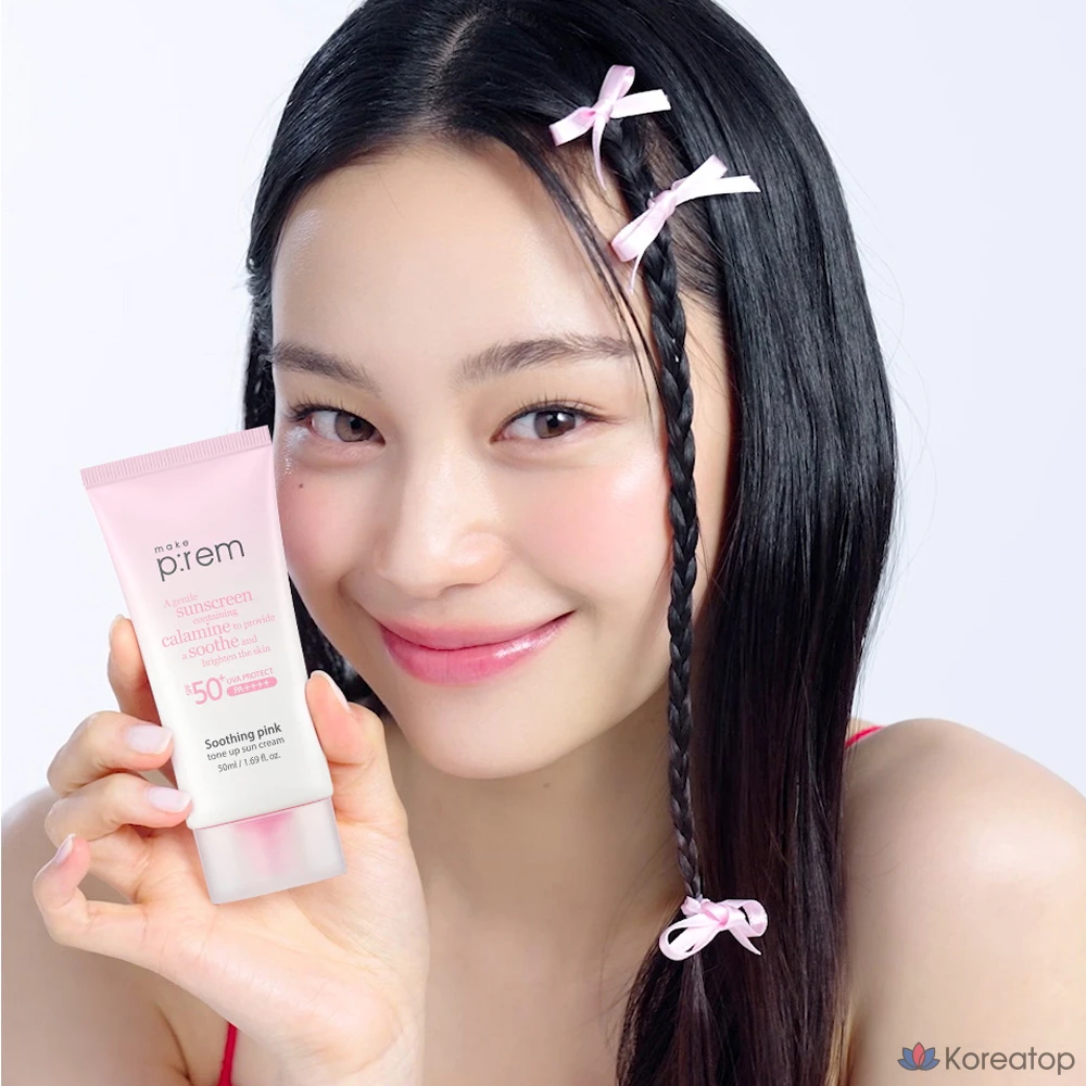 Солнцезащитный крем MAKE P:REM Soothing Pink Tone-Up Sun Cream, 60 мл, 1 шт.