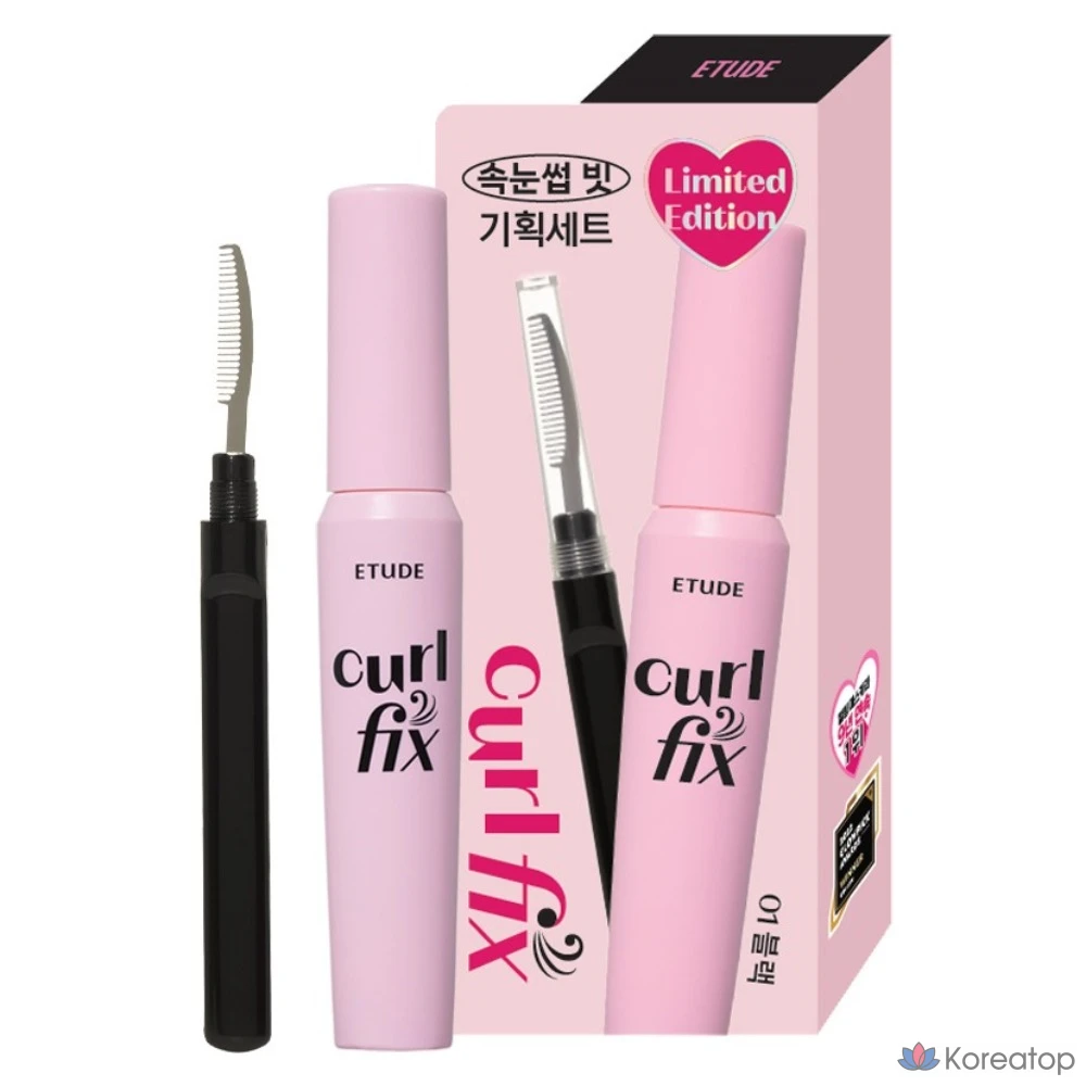 Тушь для ресниц Etude House Curl Fix Mascara + щеточка для ресниц, оттенок 01 Black, 8 г, 1 шт.