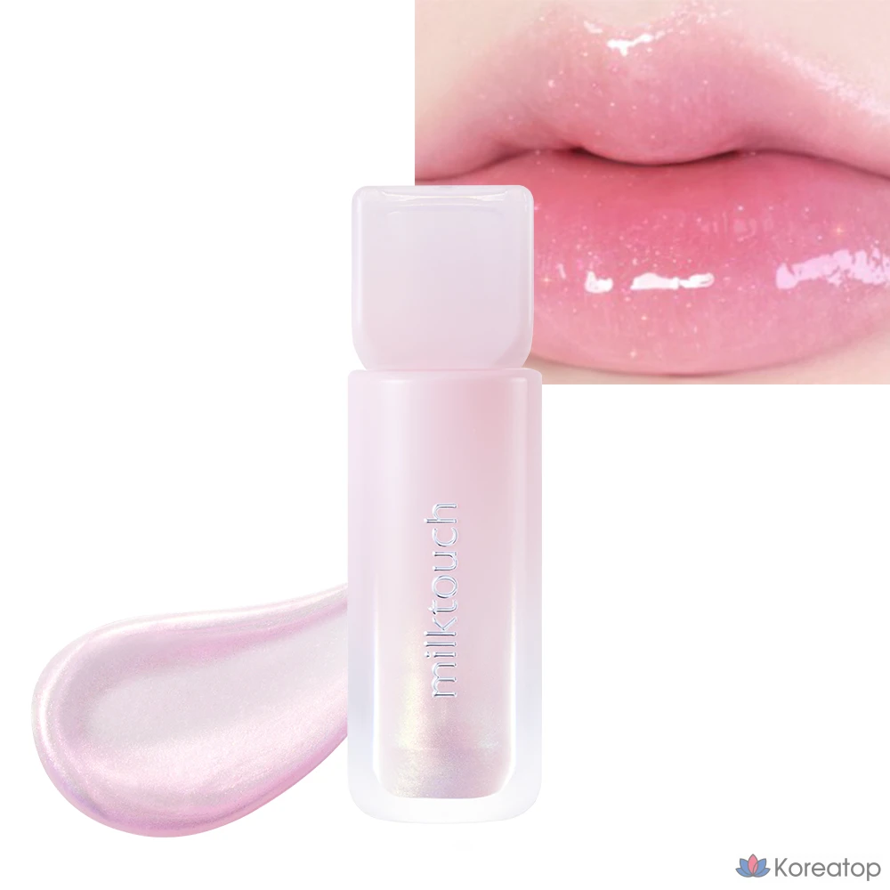 Блеск для губ Milk Touch Dew Stain Sheer Aurora Gloss, оттенок 02 Baby Dew, 4 мл, 1 шт.