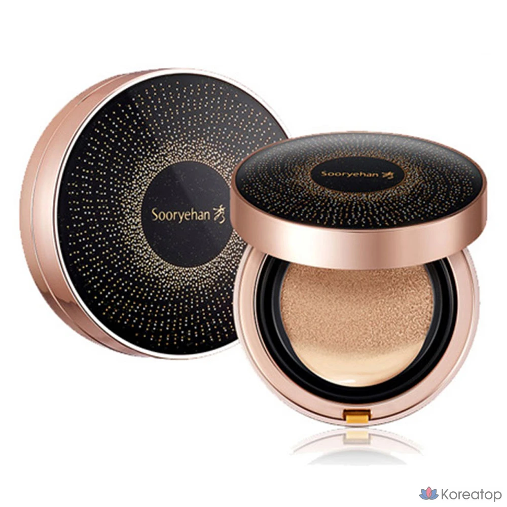 Кушон Sooryehan Black Ginseng Cushion Foundation, оттенок 21, 15 г + 15 г + 2 шт.
