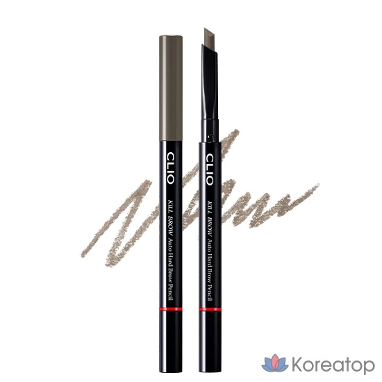 Карандаш для бровей Clio Kill Brow Auto Hard Brow Pencil, оттенок 5 Gray Brown, 0.31 г, 1 шт.