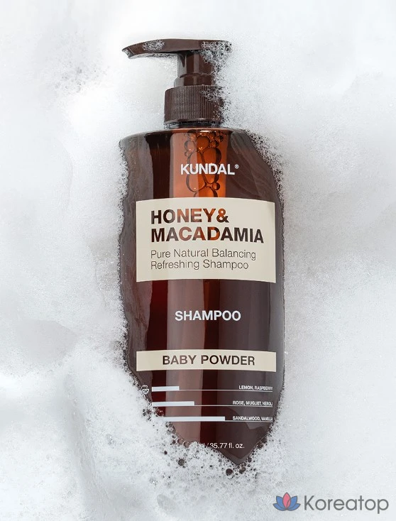 Шампунь Kundal Honey & Macadamia Nature Shampoo Baby Powder Scent, 1.058 л, 1 шт., фото 6