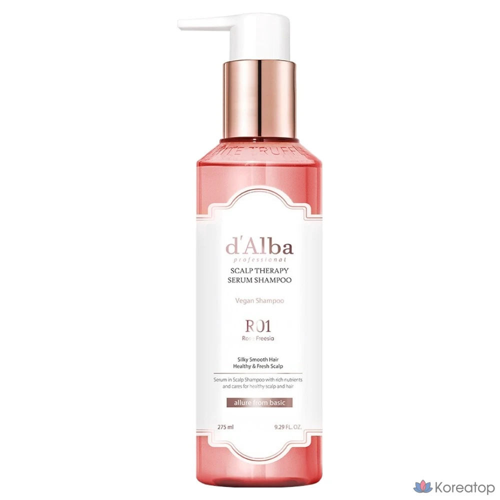 Шампунь d'Alba Professional Repairing Scalp Therapy Serum Shampoo Rose Freesia, 275 мл, 1 шт.