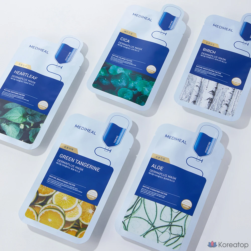 Тканевая маска для лица MEDIHEAL Derma Plus Centella Asiatica Mask, 60 шт., фото 9