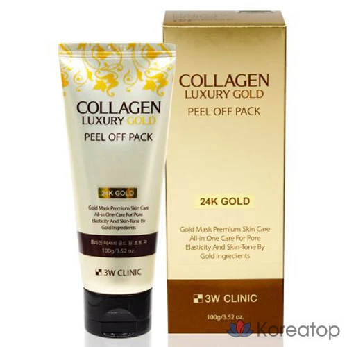 Пилинг-маска 3W Clinic Collagen &amp; Luxury Gold Peel-Off Pack, 100 г, 1 шт.