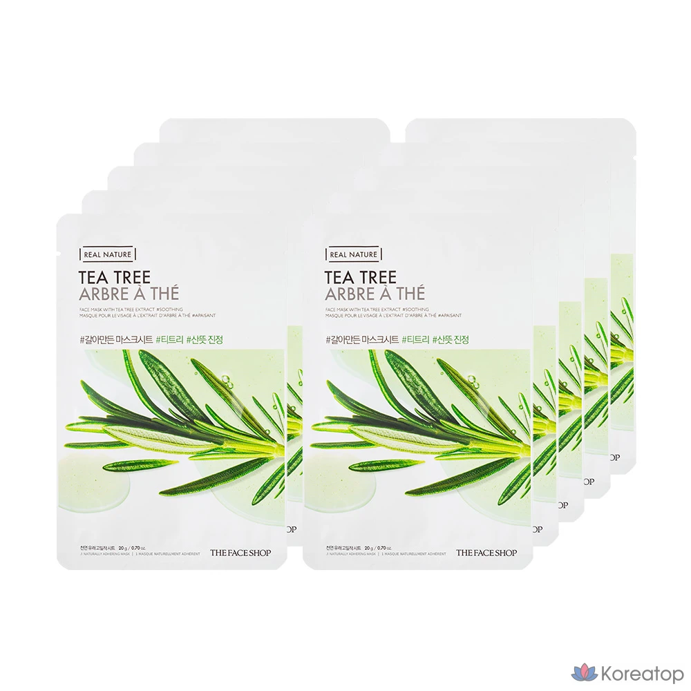 Тканевая маска для лица The Face Shop Galamanjun Tea Tree Mask Sheet, 10 шт.