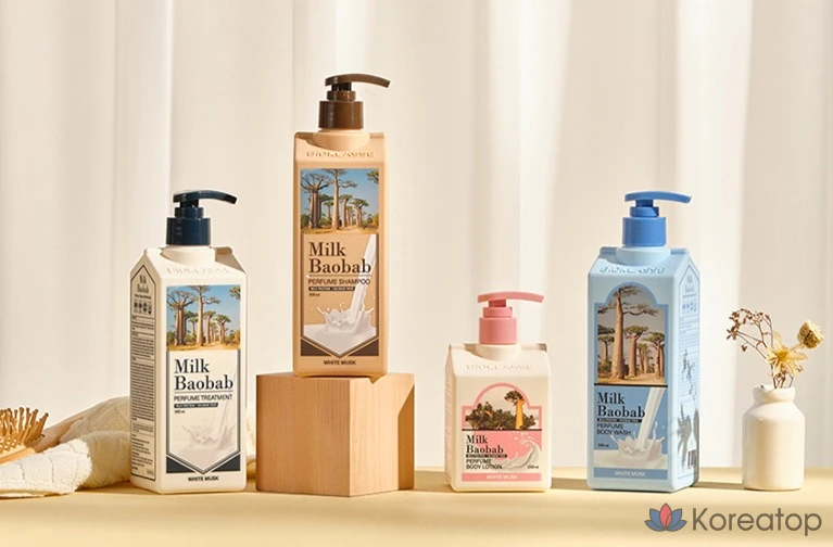Шампунь Milk Baobab Perfume Shampoo + Кондиционер Treatment White Musk, 500 мл + 1000 мл, 1 шт.