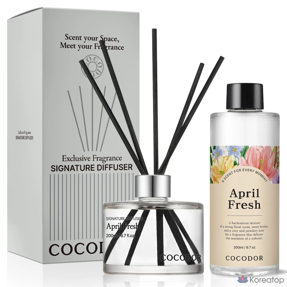 Диффузор для дома Cocodor Diffuser Set April Fresh, 200 мл + 200 мл, 1 шт.