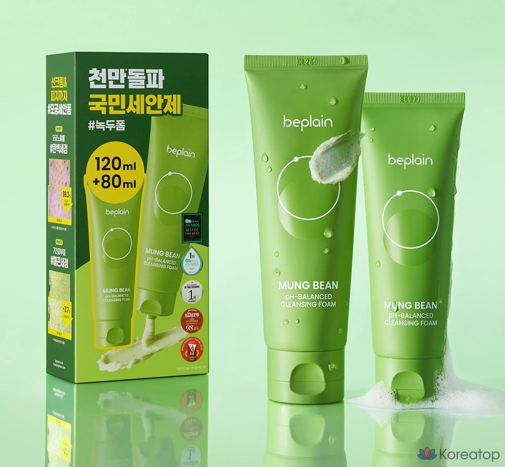Очищающая пенка Beplain Greenful pH-Balanced Cleansing Foam, 120 мл + 80 мл, 1 шт.