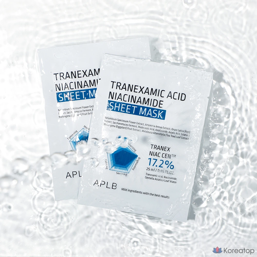Тканевая маска для лица APLB Tranexamic Acid Niacinamide Sheet Mask, 10 шт.