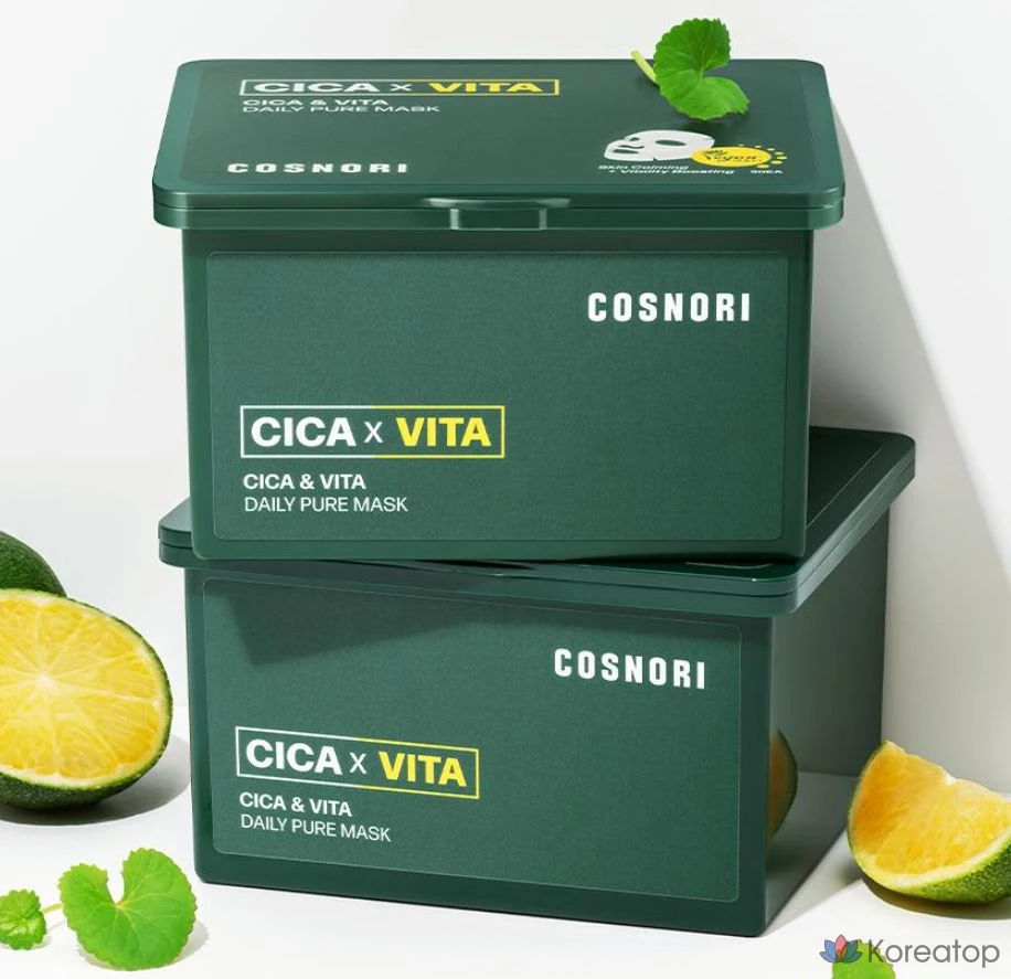 Тканевая маска для лица Cosnori Cica & Vita Daily Pure Mask, 60 шт., фото 9