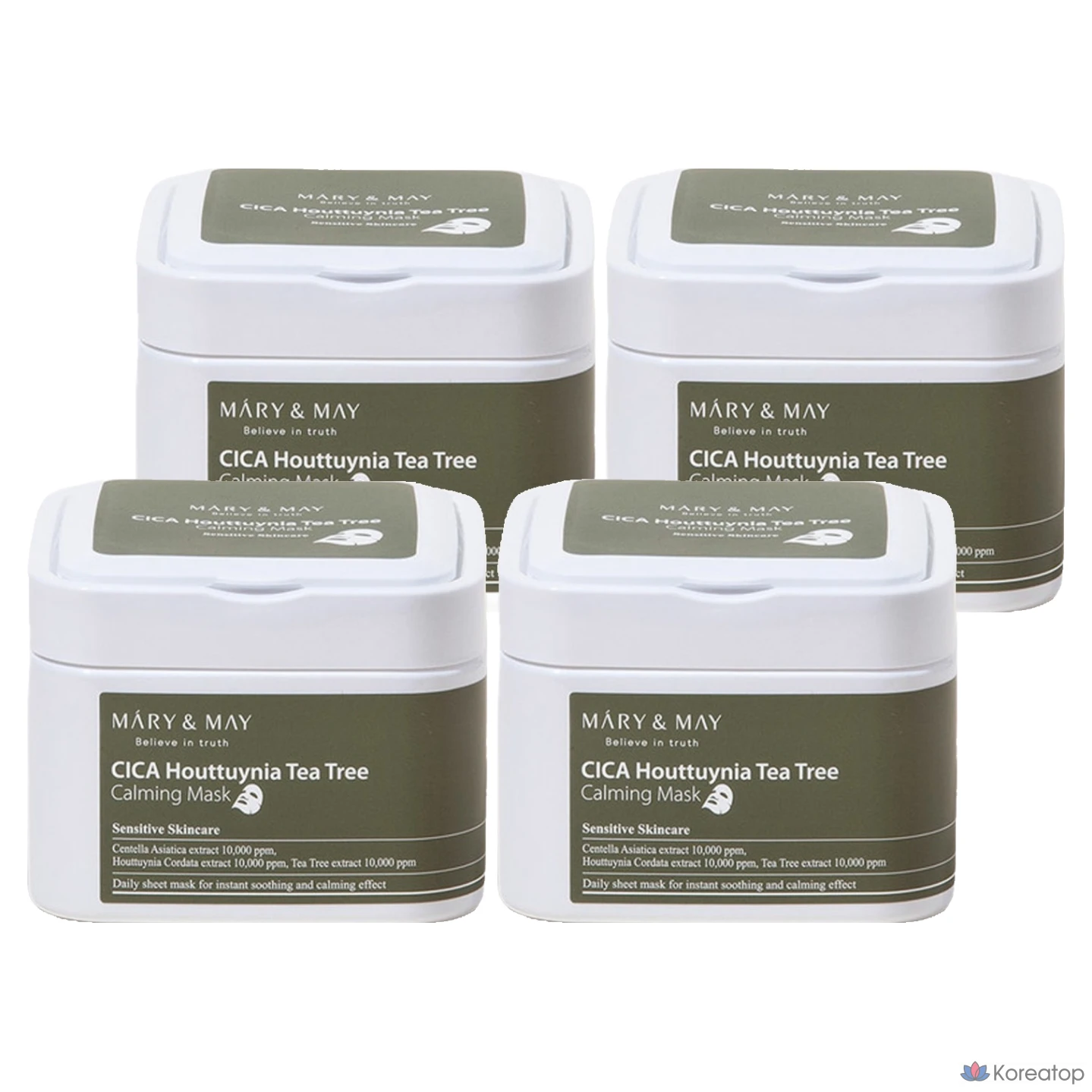 Тканевая маска для лица Mary&May Cica Heartleaf Tea Tree Calming Mask, 400 г, 120 шт.
