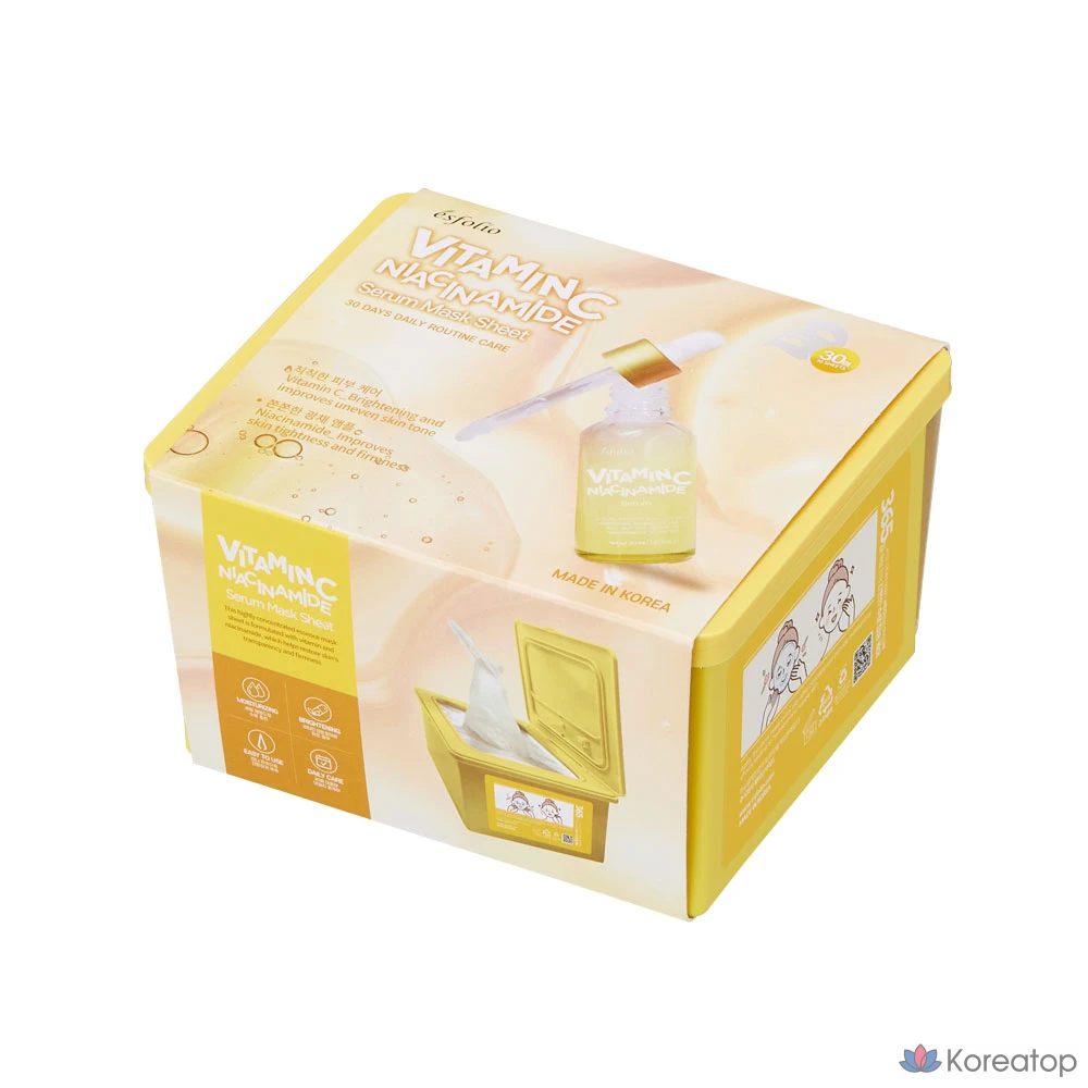 Тканевая маска для лица Esfolio Vitamin C Essence Peel-off Mask Pack, 90 шт., фото 4