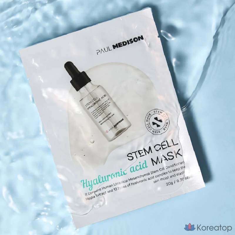 Тканевая маска для лица PAUL MEDISON Stem Cell Hyaluronic Acid Mask, 10 шт.
